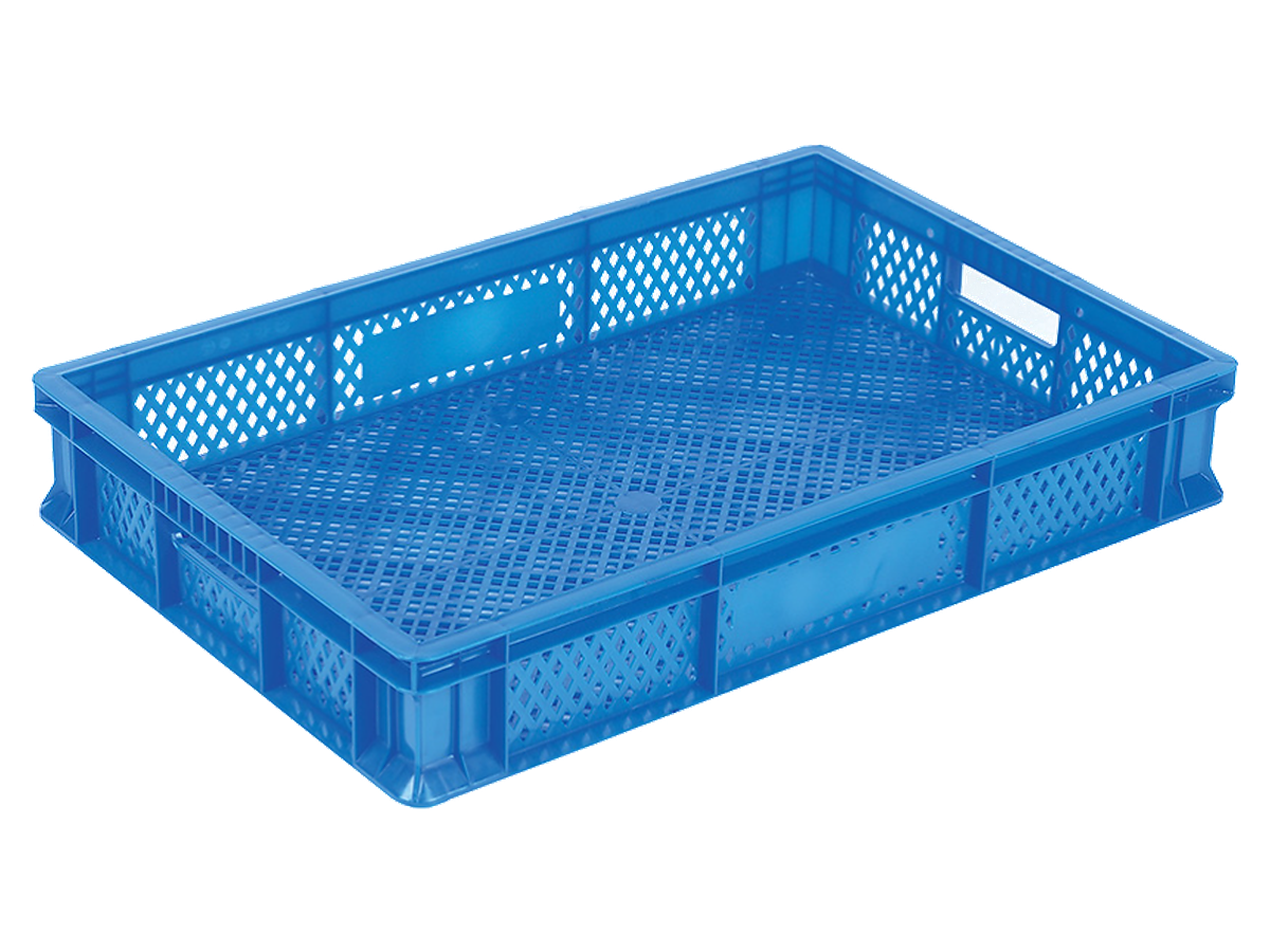 ALP-4610-A, delikli plastik kasa, 600 × 400 × 100 mm